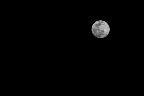 Free Captivating full moon illuminating the night sky with a rich black backdrop. Stock Photo