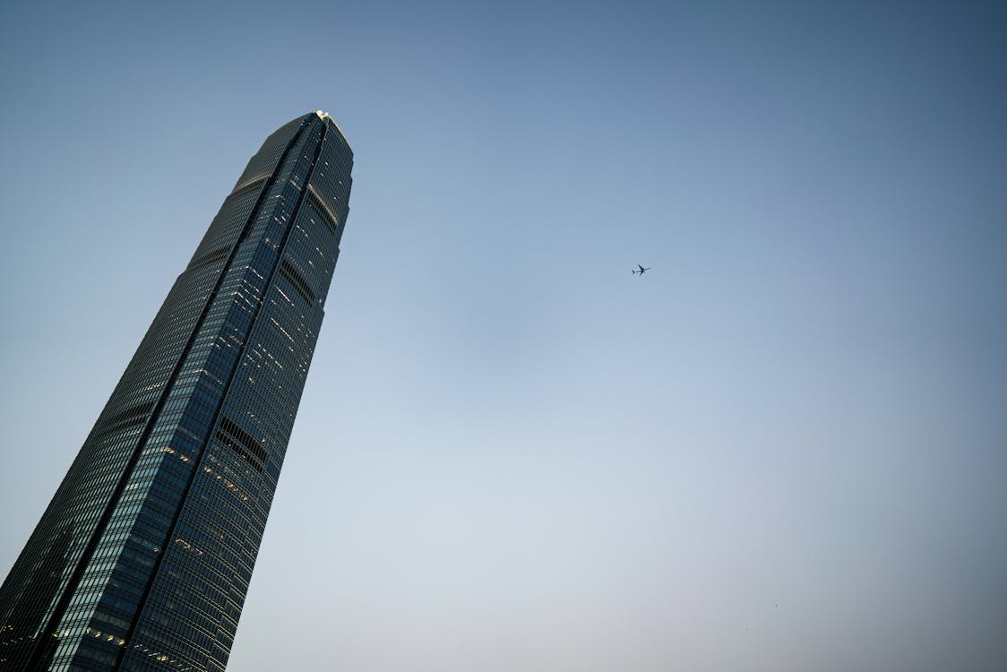 Low Angle Shot of the International Finance Center Building in Hongkong