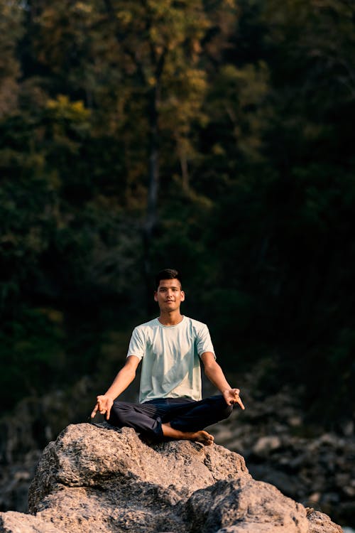 A Man Doing Yoga