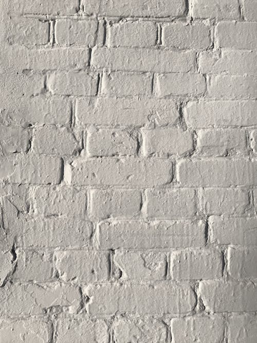 Free Brick Wall Painted in White Stock Photo