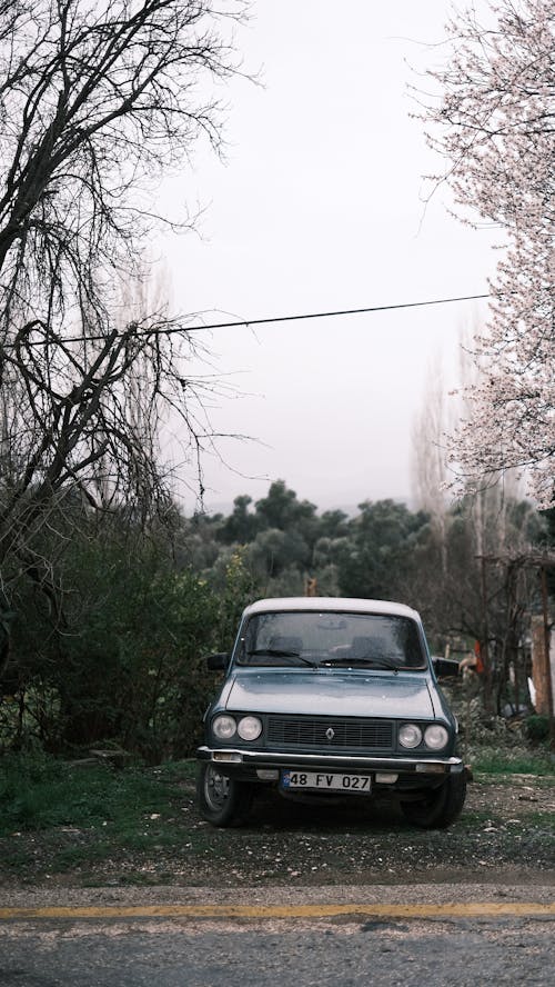 Free Vintage Renault Car Parked by Road Stock Photo