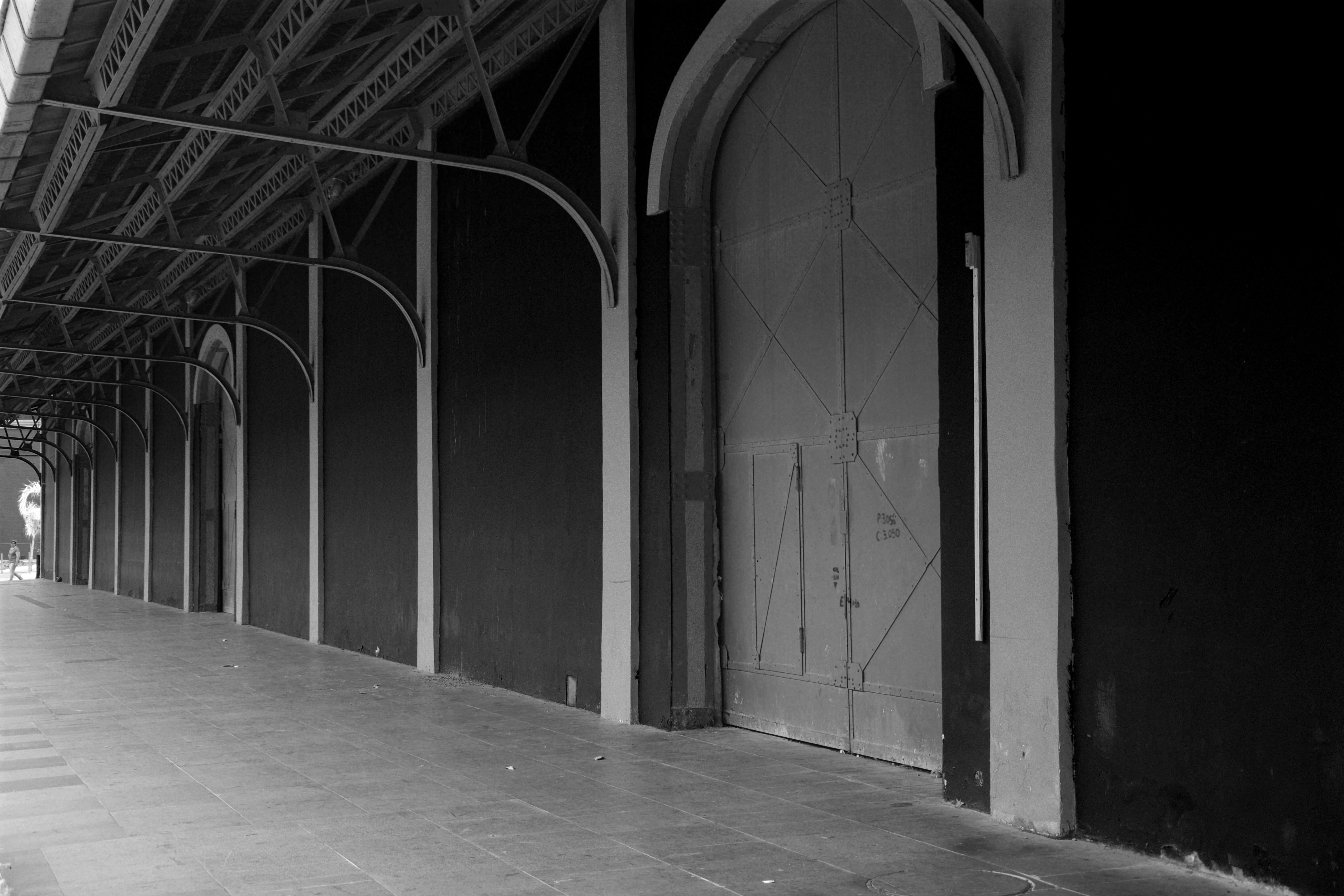 Free stock photo of black and white, docks, door