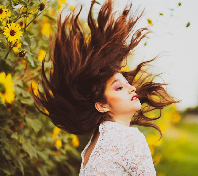 Free Woman in White Floral Top Stock Photo