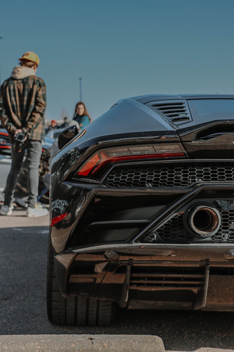 Exhaust Pipe Of A Black Sportscar