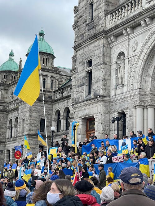 Anti-War Demonstration in front of Building