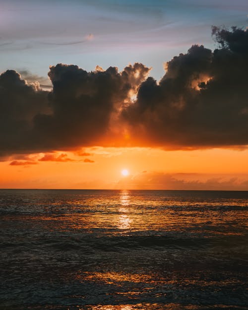 Scenic View of the Sunset in the Sea