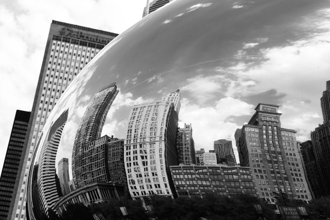 Photographie En Niveaux De Gris De Chicago Cloud Gate