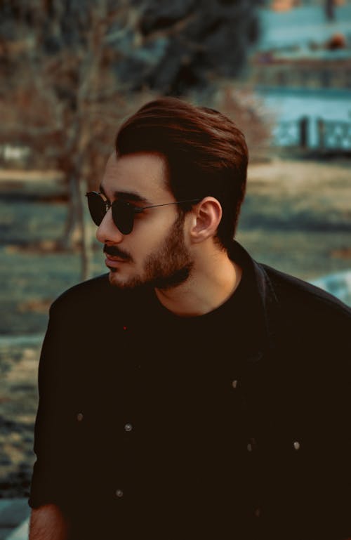 Portrait of a Man with Black Sunglasses