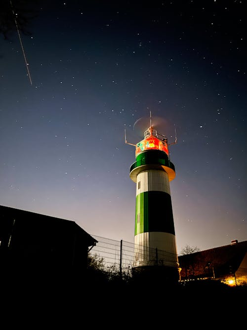 Photo of a Lighthouse at Night