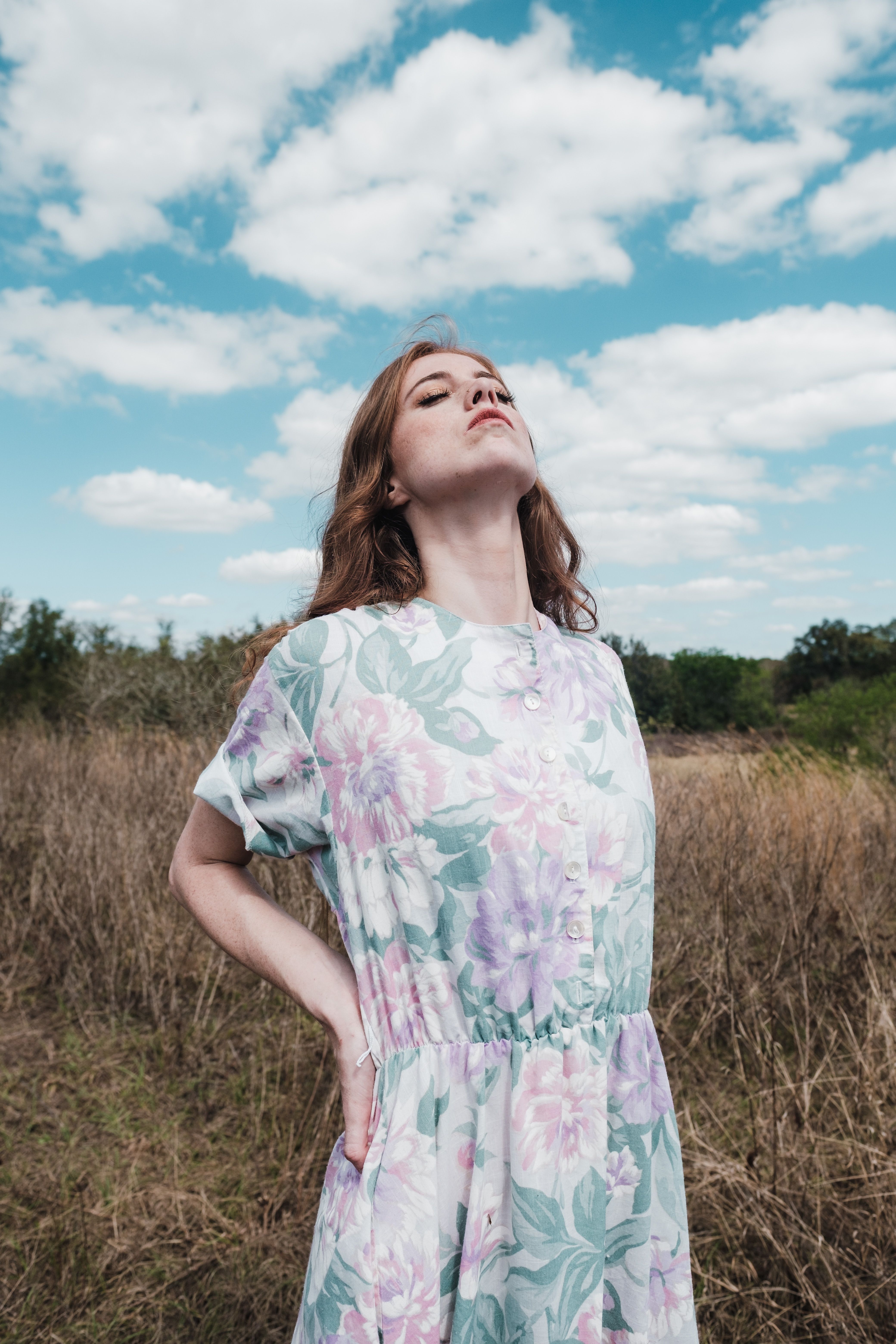 Woman in a Striped Summer Dress · Free Stock Photo