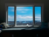 White Wooden Framed Glass Window