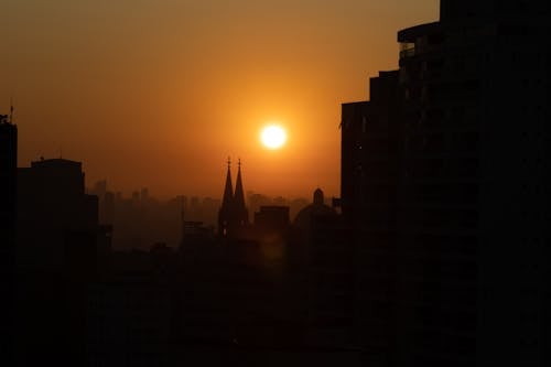 剪影, 城市, 太陽 的 免費圖庫相片
