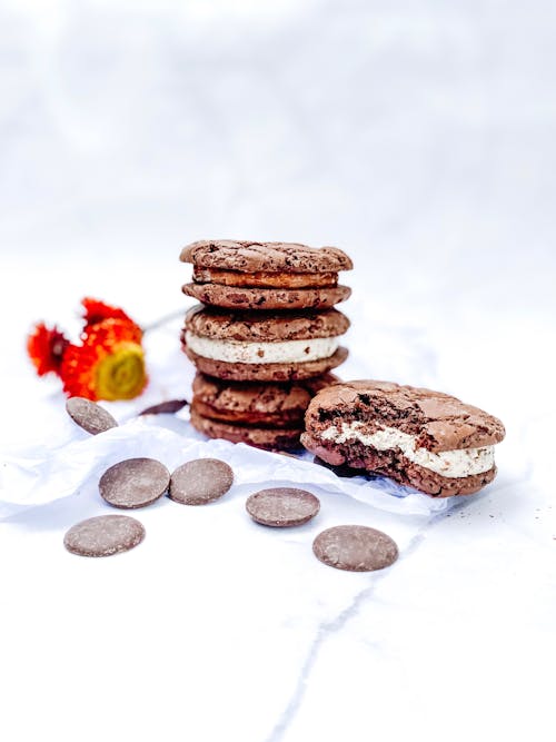 Pile of Cookies on White Textile