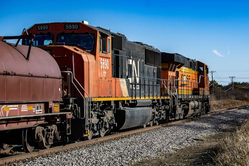 Freight Train Parked on the Railroad