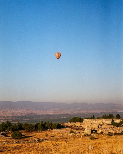 Hot Air Balloon on the Background of Blue Sky 