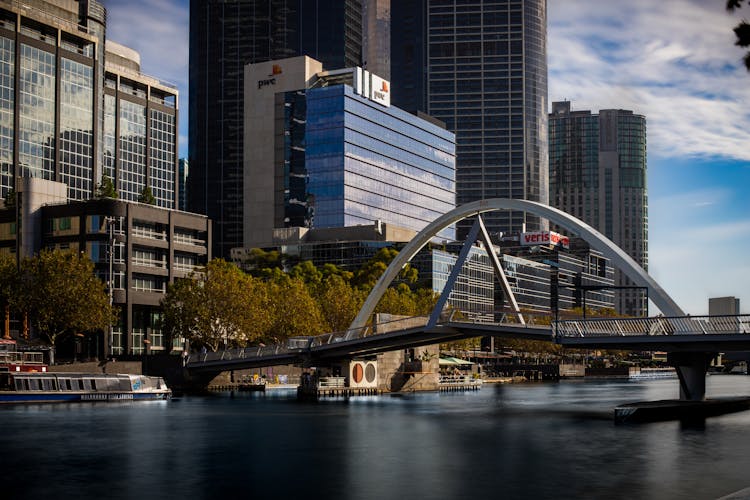 Evan Walker Bridge Near Tall Buildings