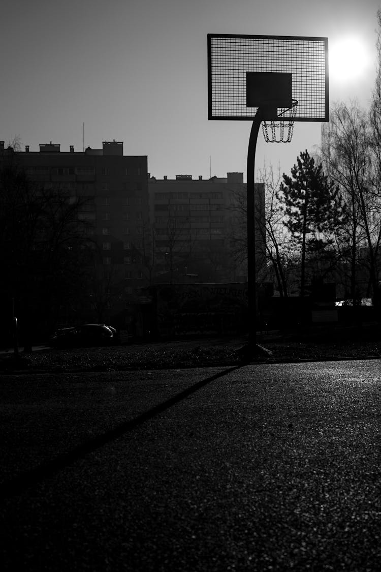 Silhouette Of Basketball Hoop