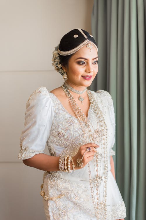 Beautiful Sri Lankan Bride in Wedding Dress · Free Stock Photo