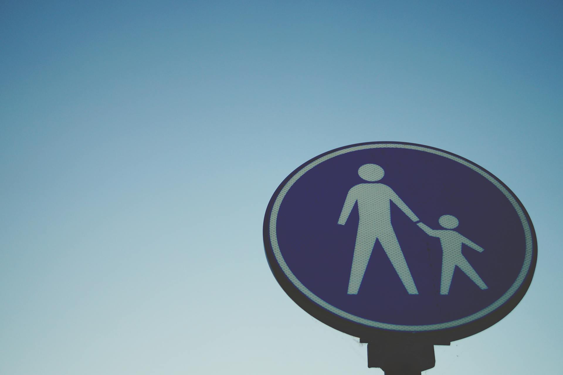 Blue and White Cross Sign