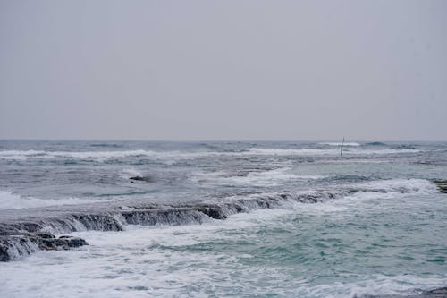 Ocean Waves Crashing on Shore