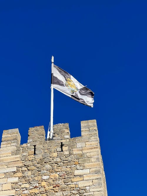 Low angle Shot of Tower with Flag