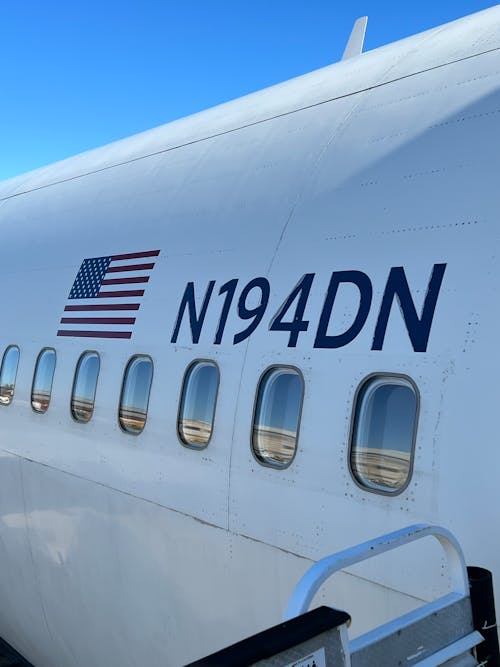 Plane with Windows and USA Flag