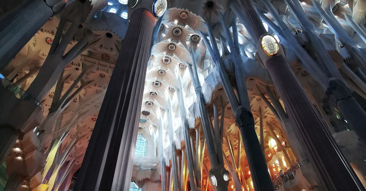 The Interior of the La Sagrada Familia · Free Stock Photo