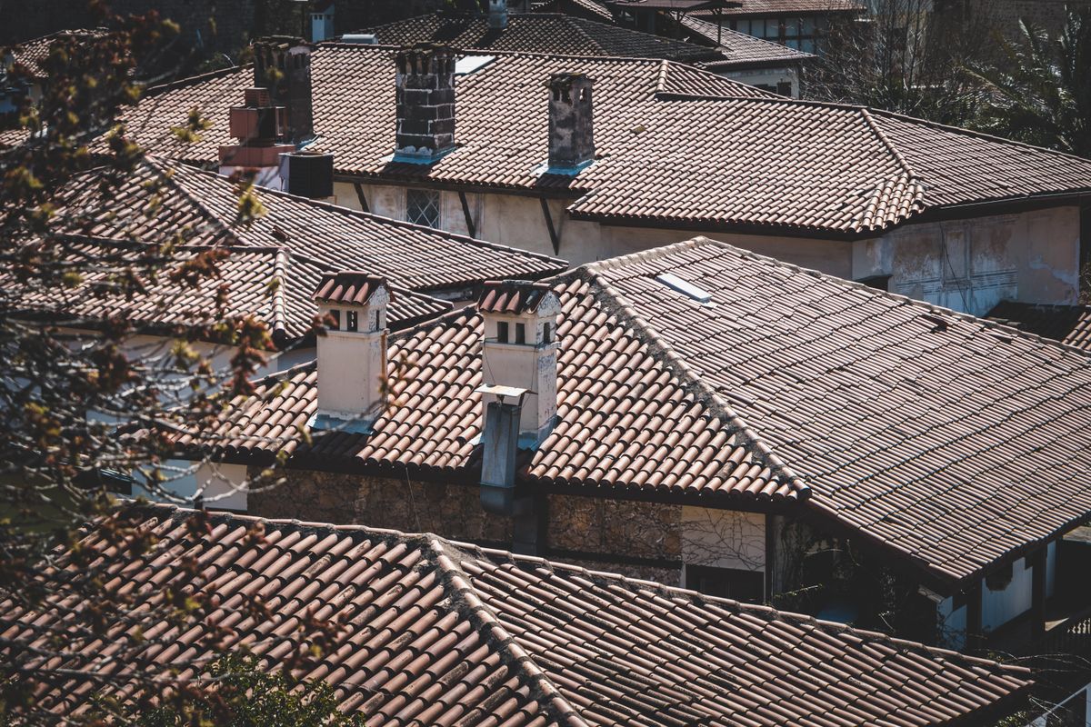 weathered residential rooftop