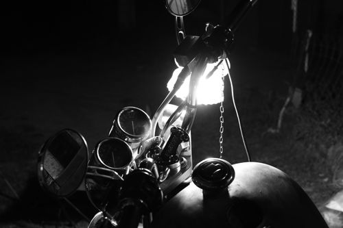 Free A lamp illuminates the bike Stock Photo