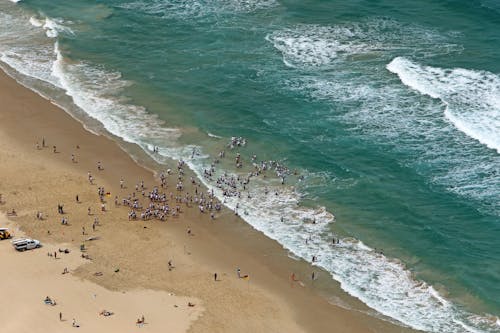 Бесплатное стоковое фото с вид сверху, вода, волны