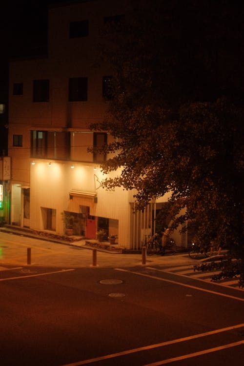 免费 垂直拍摄, 城鎮, 夜燈 的 免费素材图片 素材图片