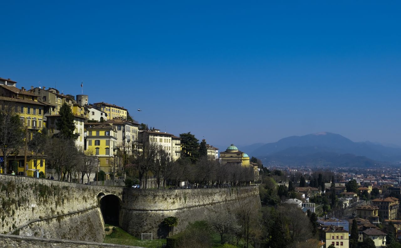 picturesque view of bergamo s historic old town with rooftops and a be