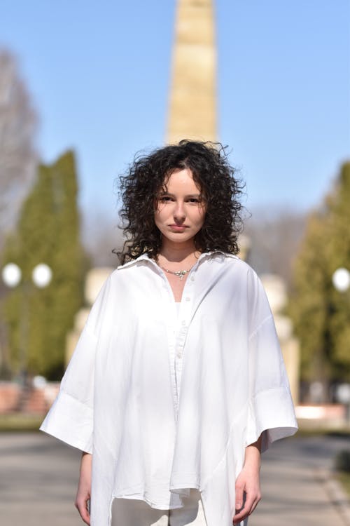 Woman Wearing White Shirt