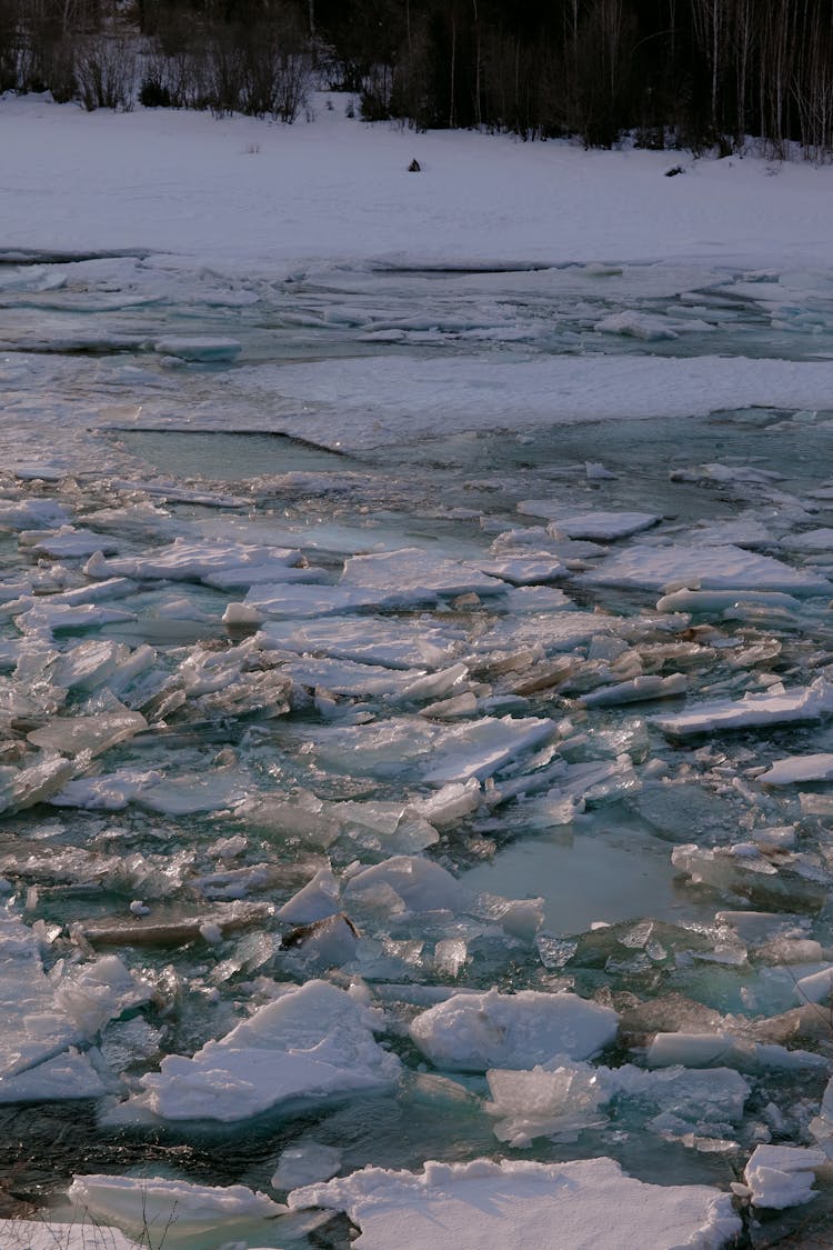 Ice Breaking On Body Of Water