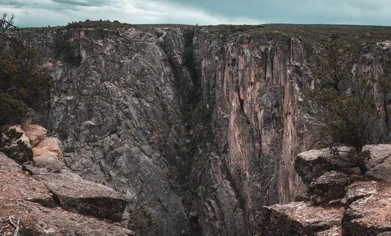 The sheer dark walls of the Black Canyon of the Gunnison
