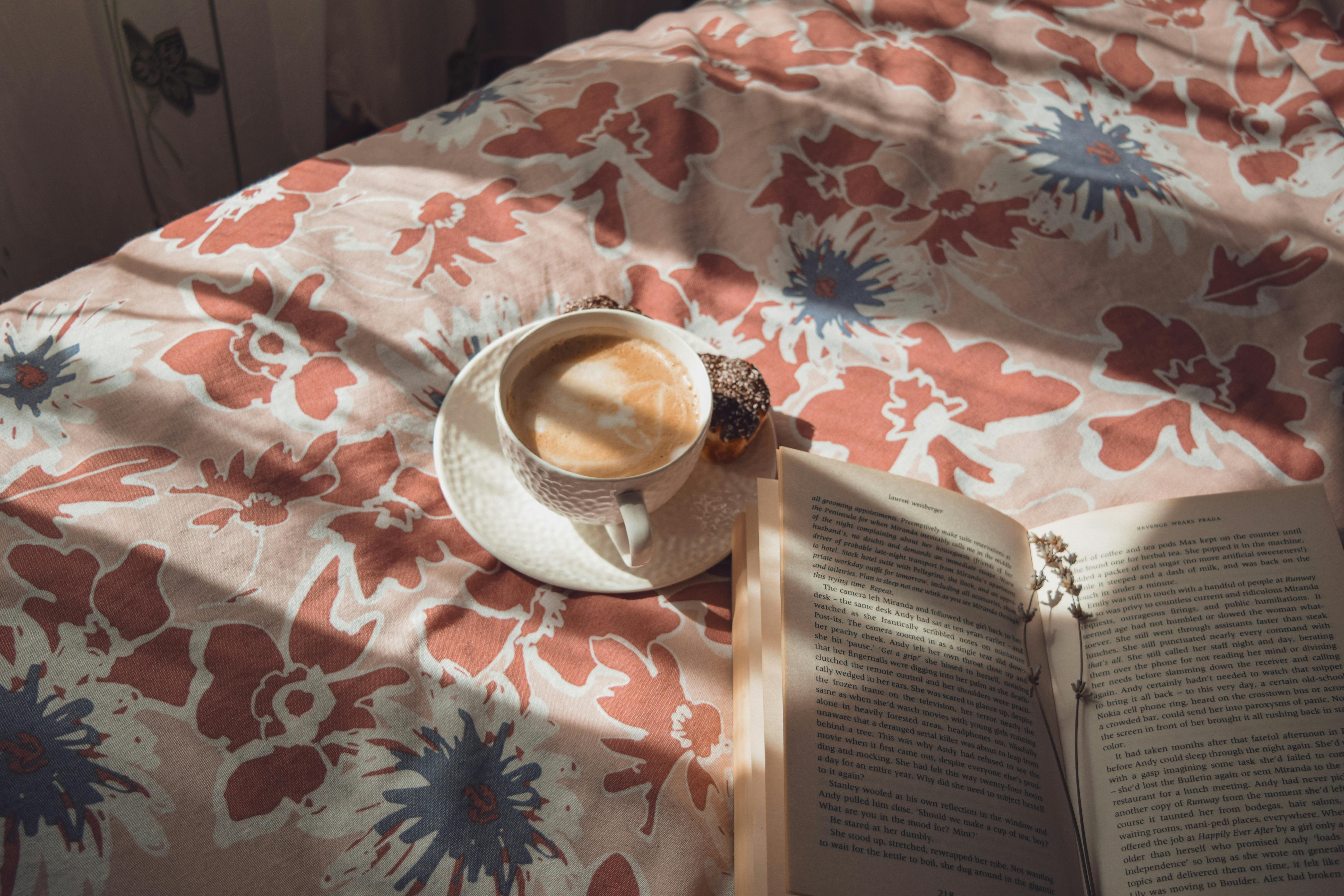 Read Book With Coffee Cup Beside Jetty Stock Photo, Picture and