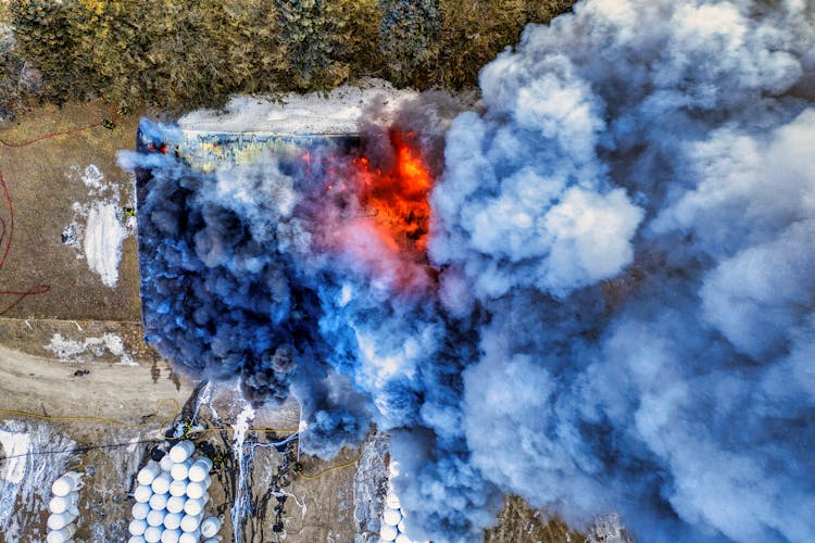 Aerial View Of A Fire