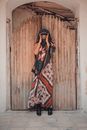 Woman Model Standing in Stylish Ethnic Dress and Hijab