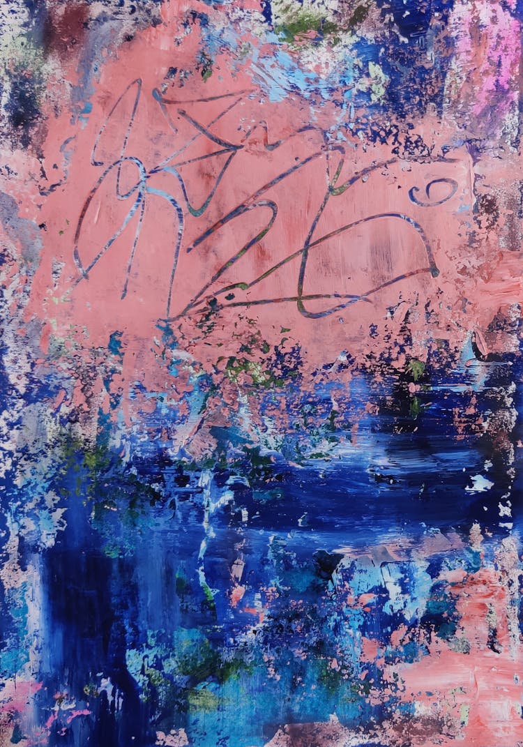 Blue And Pink Abstract Painting