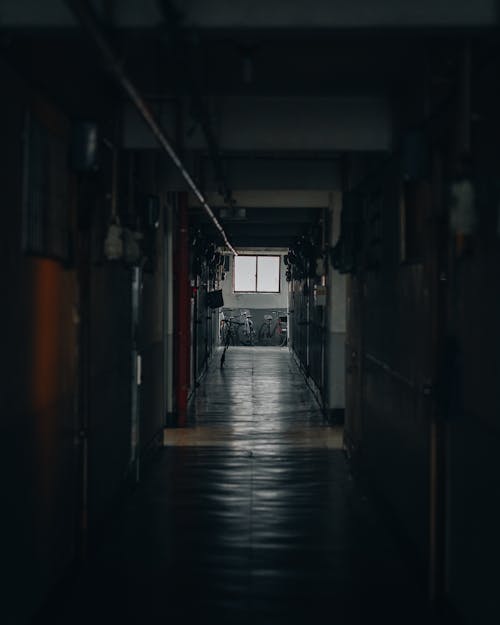 A Dark Empty Hallway Inside the Building