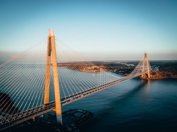 
An Aerial Shot Of The Yavuz Sultan Selim Bridge In Turkey