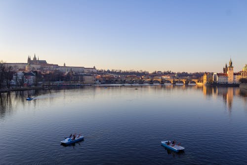 Free Prague Castle And Charles Bridge View Stock Photo