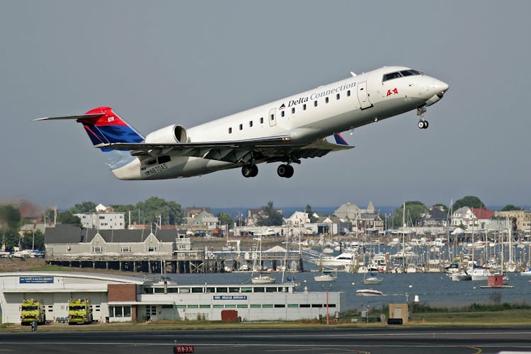 Delta Airplane Takeoff On Runway 
