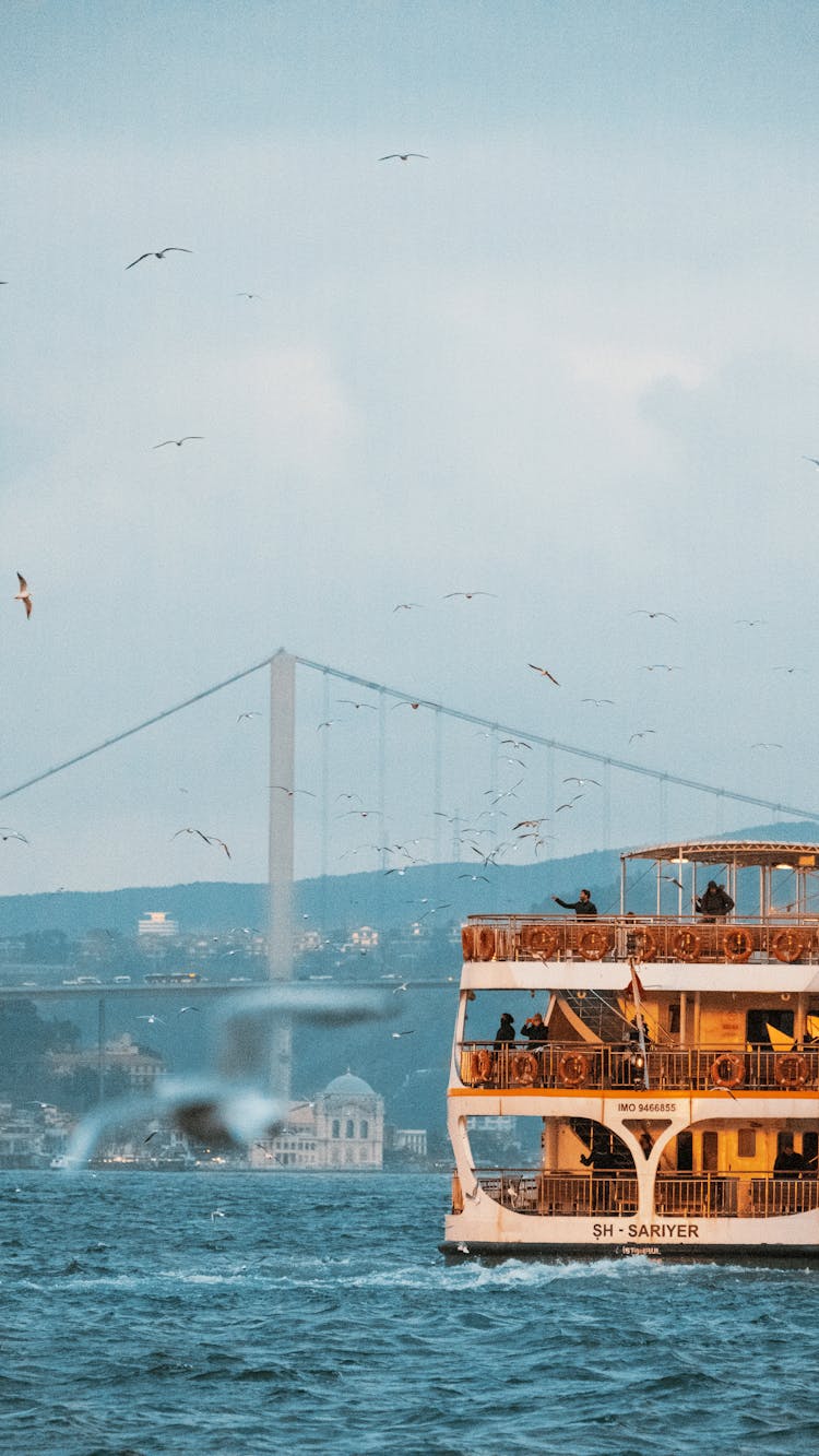 Ferry Sailing Across River