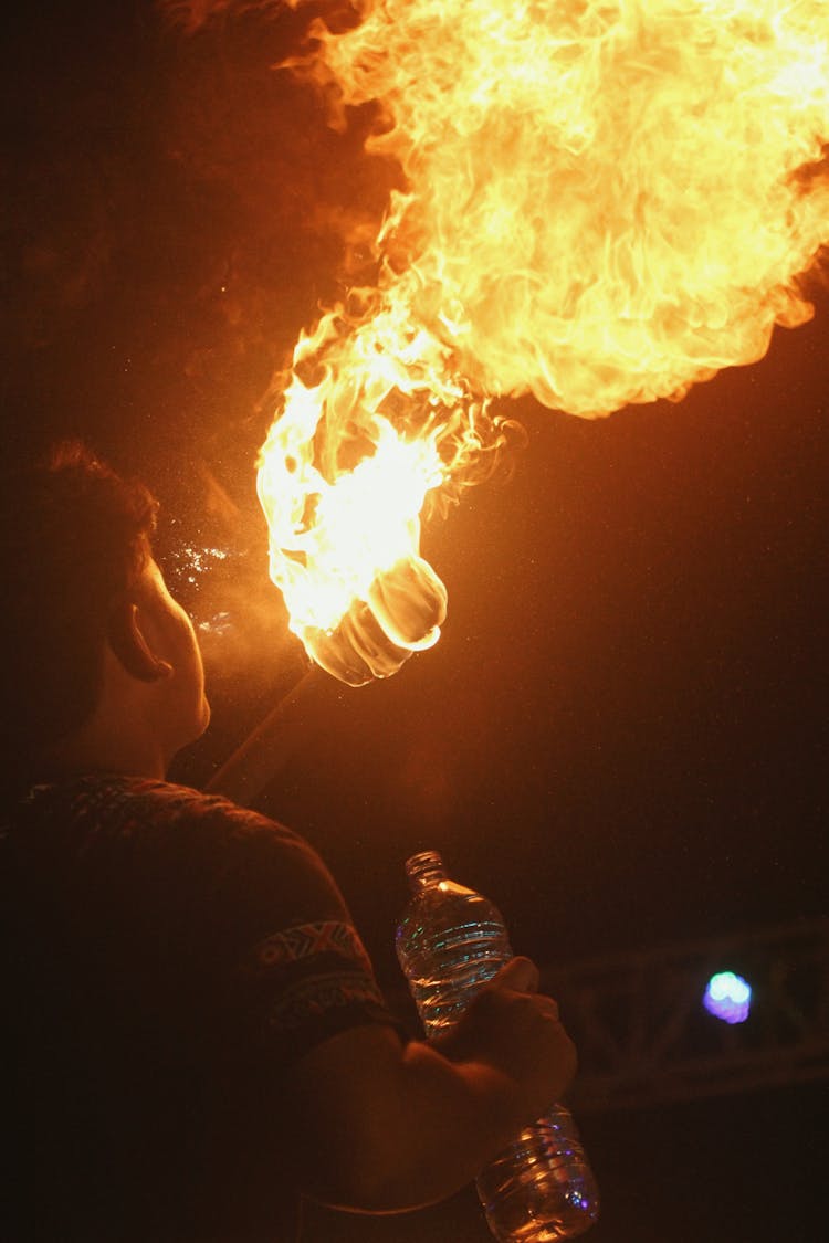 Performer Doing A Fire Dance