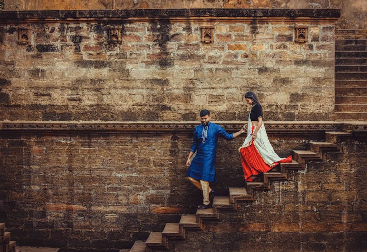 Indian Couple In Traditional Clothing