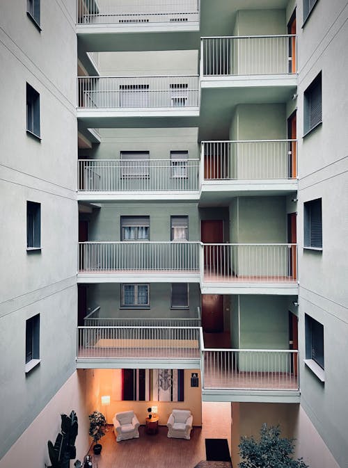 Free Apartment Building with Balconies Stock Photo