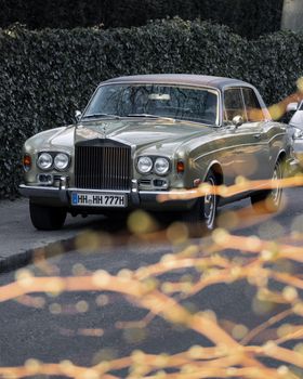 Vintage Rolls Royce parked outdoors in Hamburg, Germany.