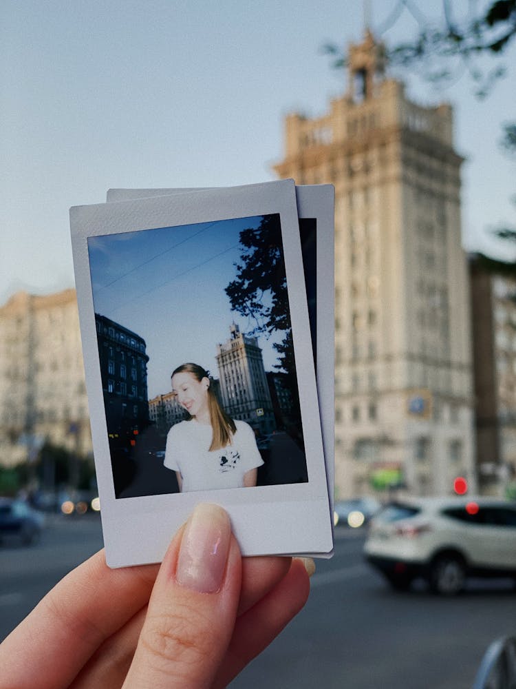 Polaroid Picture Of Smiling Woman