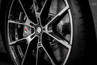 Black and Silver 5 Spoke Wheel
